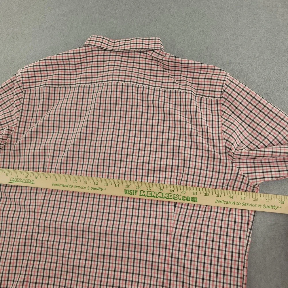 Banana Republic Dress Shirt Mens 18.5 36/37 Pink Check Slim Fit Non Iron Lot 2